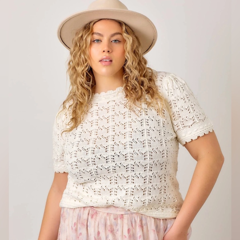CROCHET SWEATER TEE - Plus Size